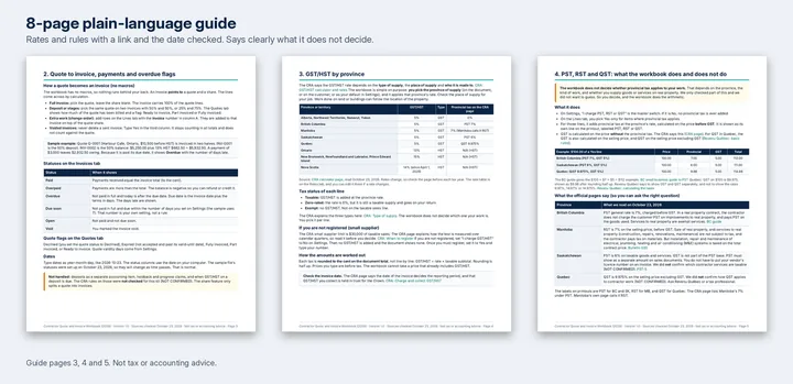 Pages from the 8 page PDF guide.